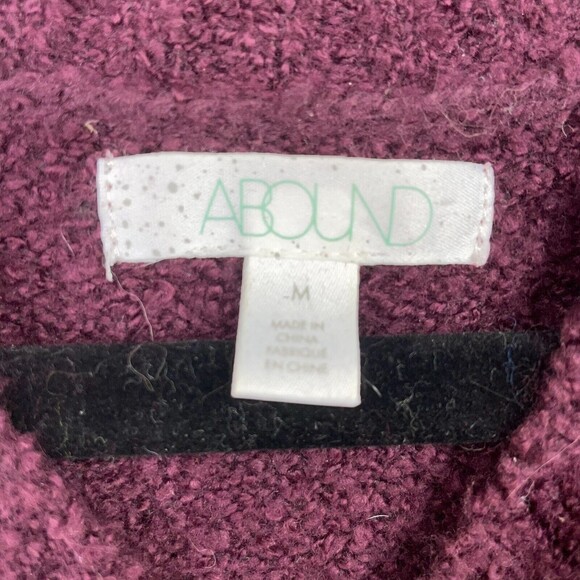 ABOUND Oversized Burgundy Sweater Long Sleeve Pullover Crewneck Vents Women's M - Picture 8 of 9